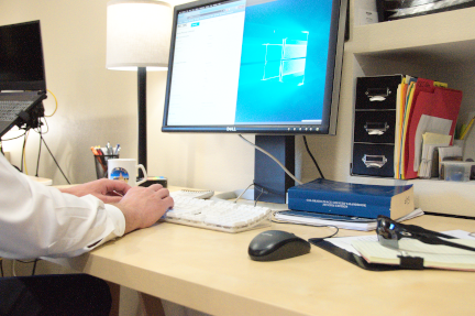 Document creation workflow on a laptop
