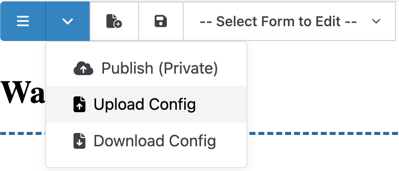 Importing or exporting a Form Builder config file