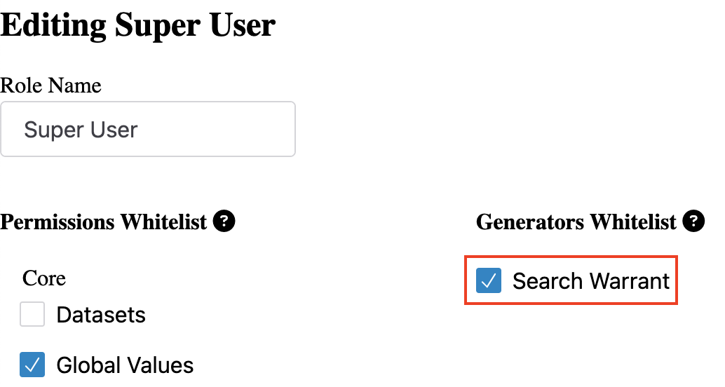 Granting permission to use the new generator