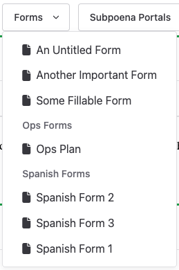 The files as they appear in the "Forms" menu