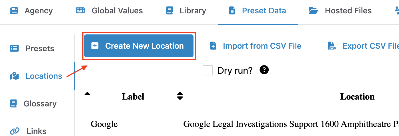 Edit Locations