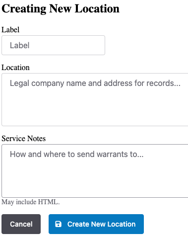 Location form