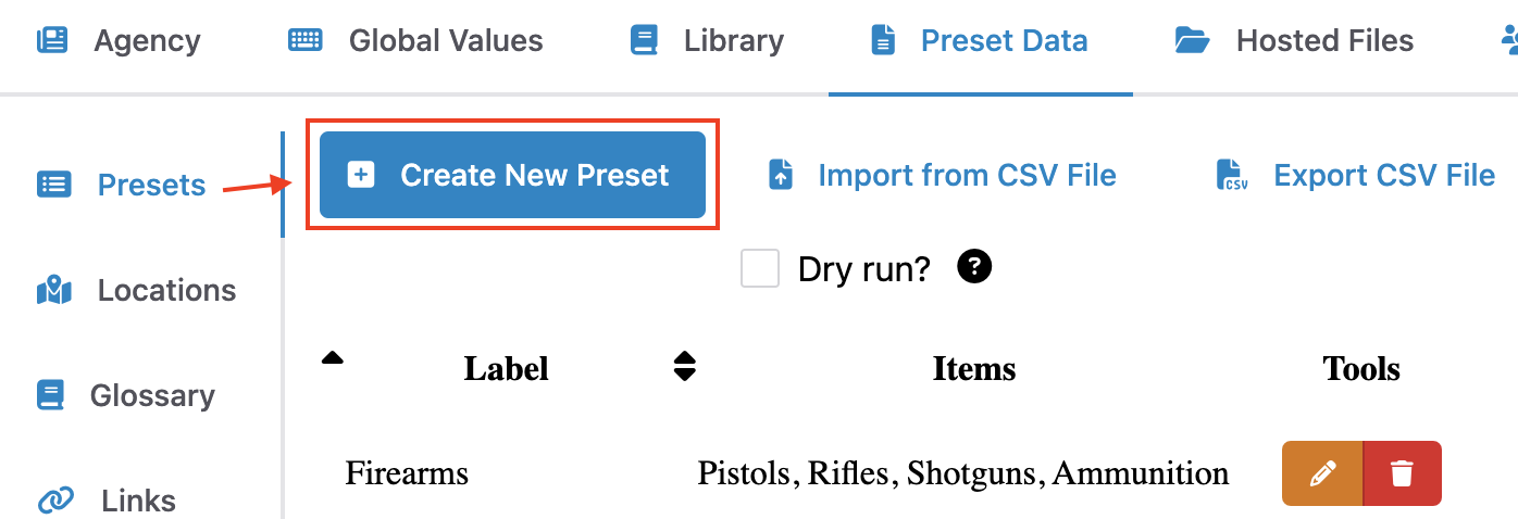 Edit Presets
