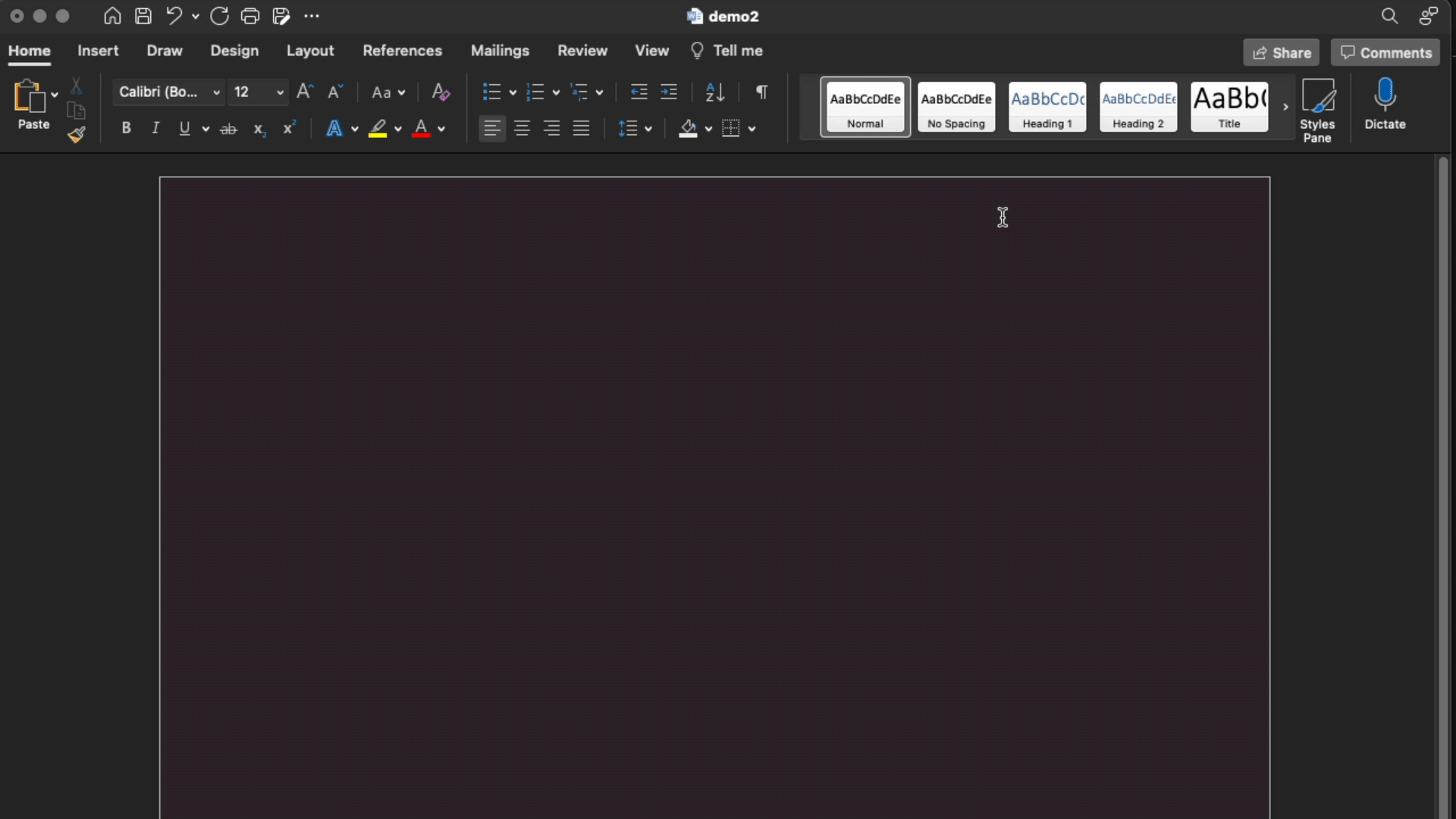 Building a Word document template with placeholders